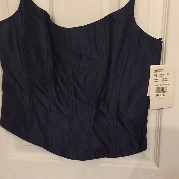 2 piece navy blue prom dress, bridesmaid dress - Picture 2 of 8